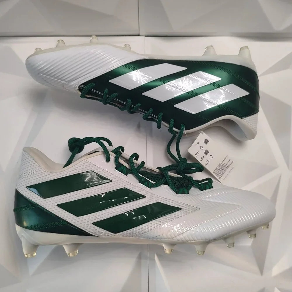 Adidas Mens Football Cleats 16 White Green Shoe Lacrosse Freak Carbon Low - Picture 1 of 13